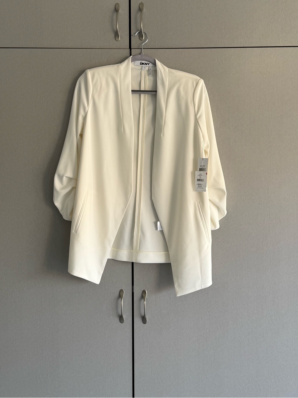 DKNY Cream Open-Front Blazer